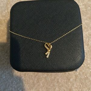 Kate Spade All Tied Up Pave Gold Necklace